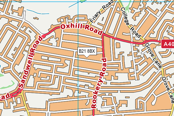 B21 8BX map - OS VectorMap District (Ordnance Survey)