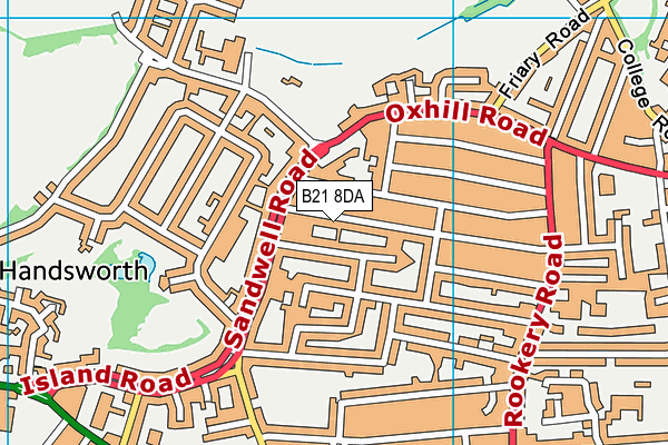 B21 8DA map - OS VectorMap District (Ordnance Survey)