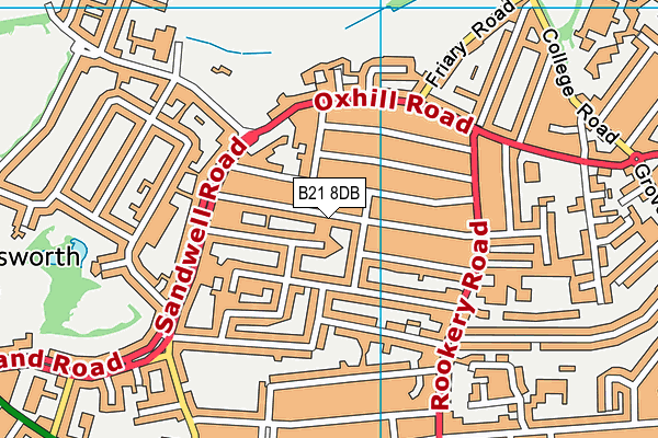 B21 8DB map - OS VectorMap District (Ordnance Survey)