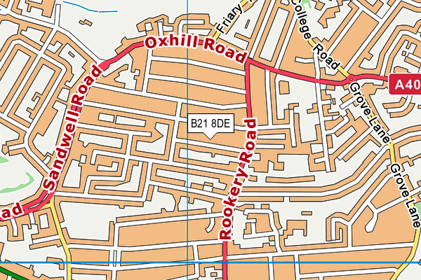 B21 8DE map - OS VectorMap District (Ordnance Survey)