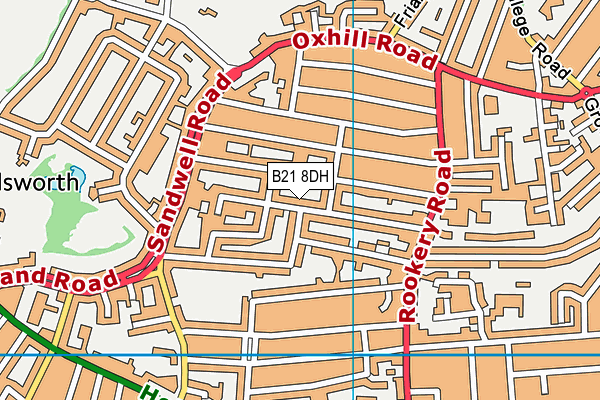 B21 8DH map - OS VectorMap District (Ordnance Survey)