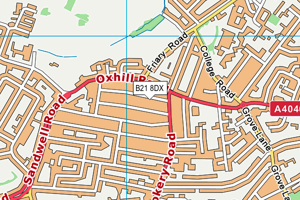 B21 8DX map - OS VectorMap District (Ordnance Survey)