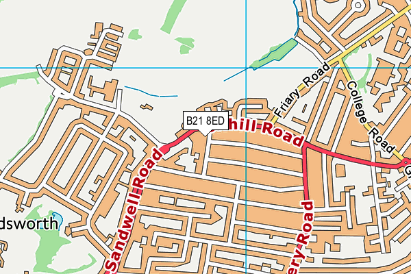 B21 8ED map - OS VectorMap District (Ordnance Survey)