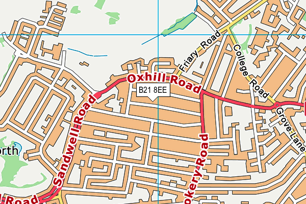 B21 8EE map - OS VectorMap District (Ordnance Survey)