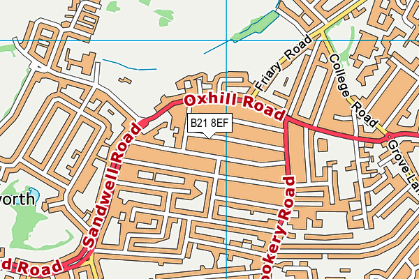 B21 8EF map - OS VectorMap District (Ordnance Survey)