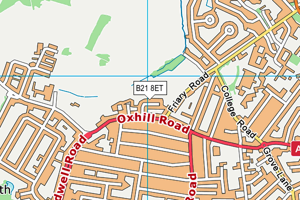 B21 8ET map - OS VectorMap District (Ordnance Survey)