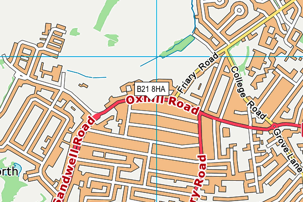 B21 8HA map - OS VectorMap District (Ordnance Survey)