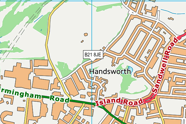 B21 8JE map - OS VectorMap District (Ordnance Survey)