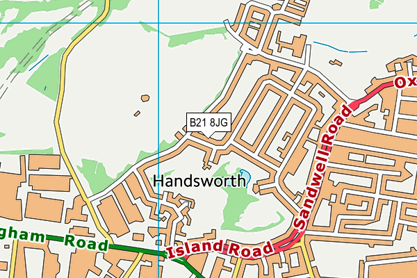 B21 8JG map - OS VectorMap District (Ordnance Survey)