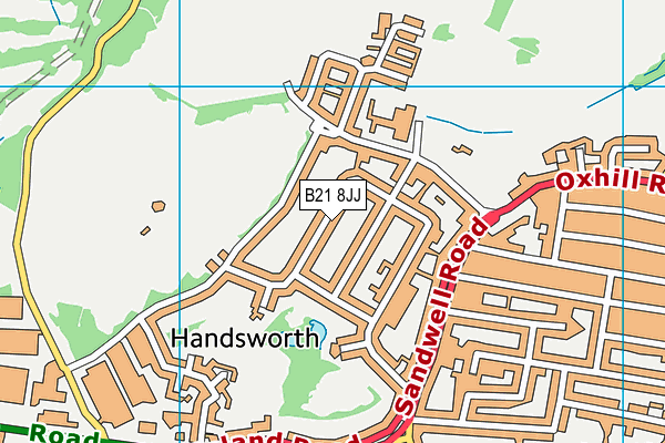 B21 8JJ map - OS VectorMap District (Ordnance Survey)