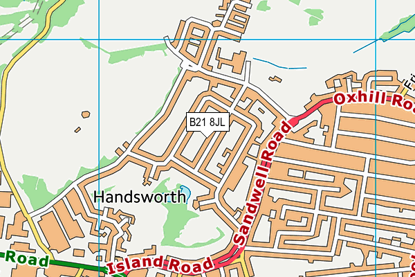 B21 8JL map - OS VectorMap District (Ordnance Survey)