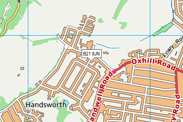 B21 8JN map - OS VectorMap District (Ordnance Survey)