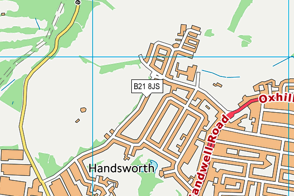 B21 8JS map - OS VectorMap District (Ordnance Survey)