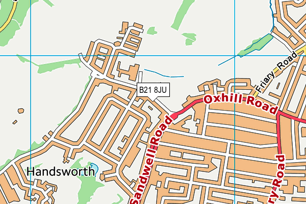 B21 8JU map - OS VectorMap District (Ordnance Survey)