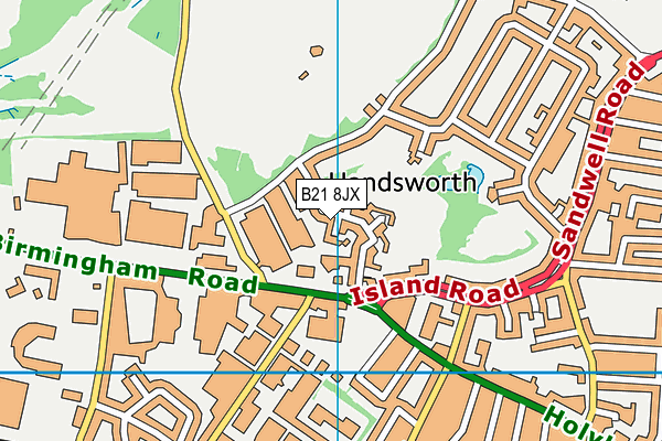 B21 8JX map - OS VectorMap District (Ordnance Survey)