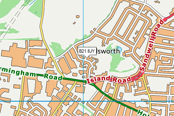 B21 8JY map - OS VectorMap District (Ordnance Survey)