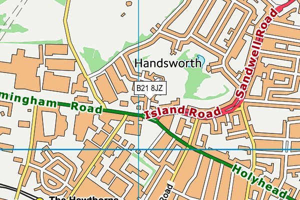 B21 8JZ map - OS VectorMap District (Ordnance Survey)