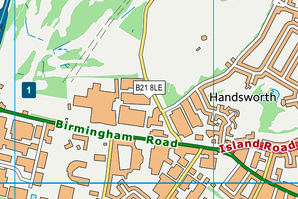 B21 8LE map - OS VectorMap District (Ordnance Survey)