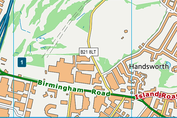 B21 8LT map - OS VectorMap District (Ordnance Survey)