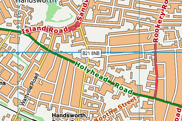 B21 8NB map - OS VectorMap District (Ordnance Survey)