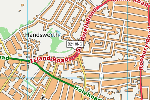 B21 8NG map - OS VectorMap District (Ordnance Survey)