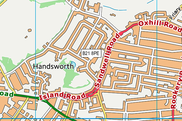 B21 8PE map - OS VectorMap District (Ordnance Survey)