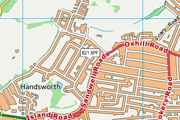 B21 8PF map - OS VectorMap District (Ordnance Survey)