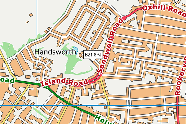 B21 8PJ map - OS VectorMap District (Ordnance Survey)