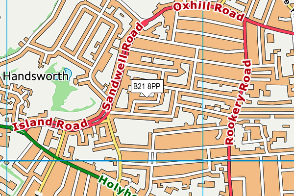 B21 8PP map - OS VectorMap District (Ordnance Survey)