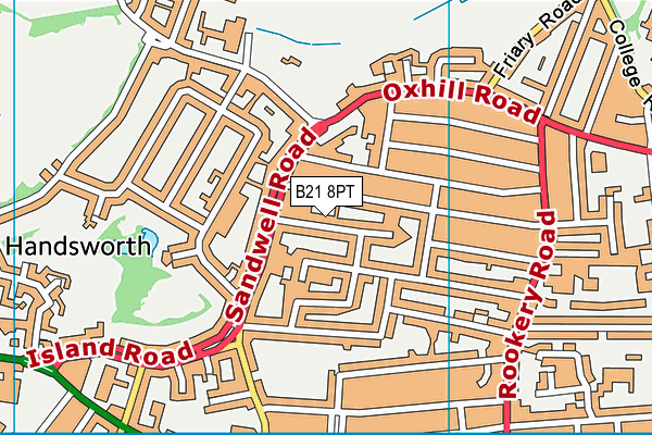 B21 8PT map - OS VectorMap District (Ordnance Survey)