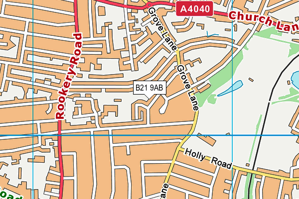 B21 9AB map - OS VectorMap District (Ordnance Survey)