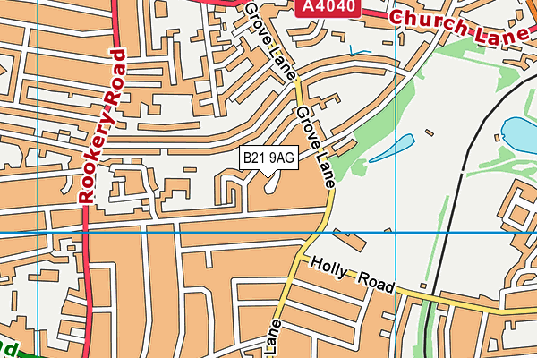 B21 9AG map - OS VectorMap District (Ordnance Survey)