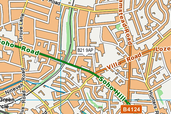 B21 9AP map - OS VectorMap District (Ordnance Survey)