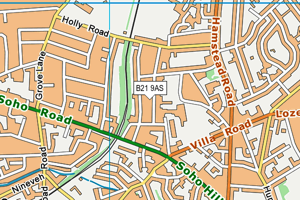 B21 9AS map - OS VectorMap District (Ordnance Survey)