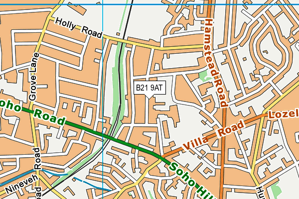 B21 9AT map - OS VectorMap District (Ordnance Survey)