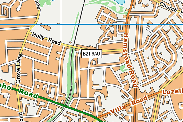 B21 9AU map - OS VectorMap District (Ordnance Survey)