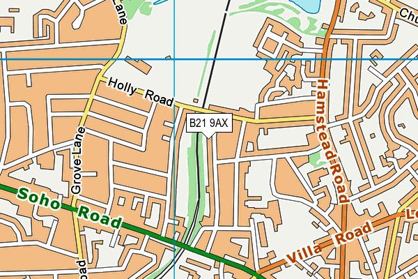 B21 9AX map - OS VectorMap District (Ordnance Survey)