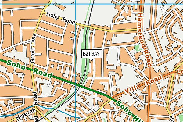 B21 9AY map - OS VectorMap District (Ordnance Survey)