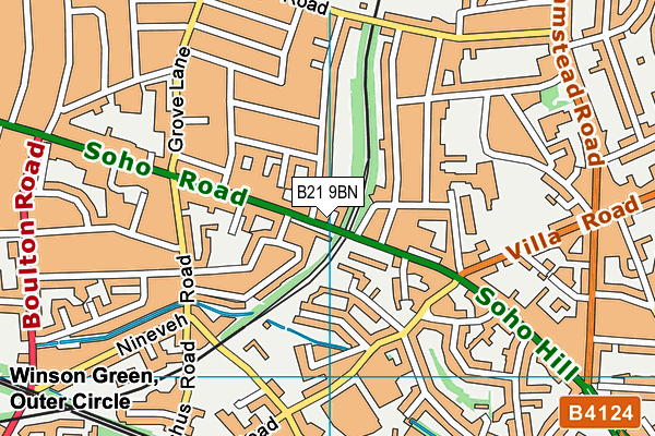 B21 9BN map - OS VectorMap District (Ordnance Survey)