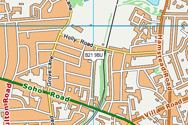 B21 9BU map - OS VectorMap District (Ordnance Survey)