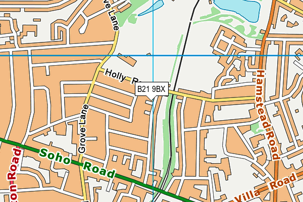 B21 9BX map - OS VectorMap District (Ordnance Survey)