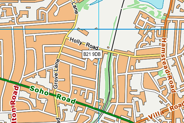 B21 9DB map - OS VectorMap District (Ordnance Survey)