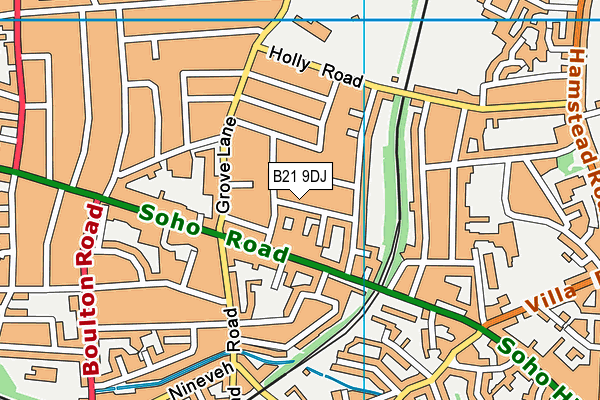 B21 9DJ map - OS VectorMap District (Ordnance Survey)