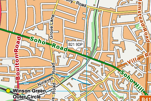 B21 9DP map - OS VectorMap District (Ordnance Survey)