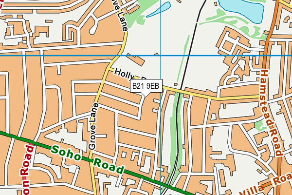 B21 9EB map - OS VectorMap District (Ordnance Survey)