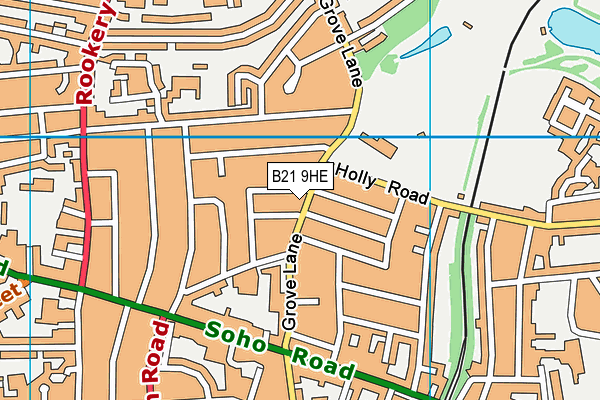 B21 9HE map - OS VectorMap District (Ordnance Survey)