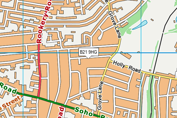 B21 9HG map - OS VectorMap District (Ordnance Survey)