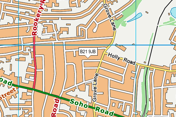 B21 9JB map - OS VectorMap District (Ordnance Survey)