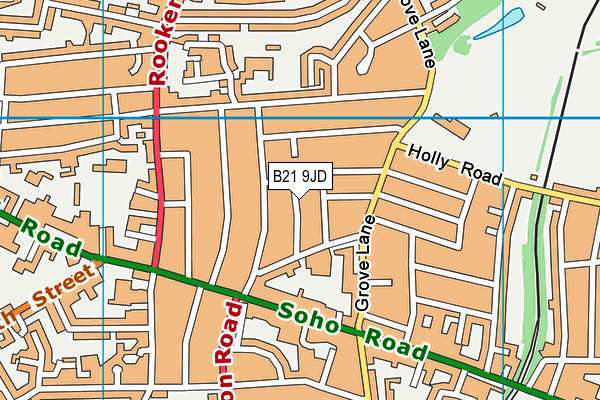 B21 9JD map - OS VectorMap District (Ordnance Survey)