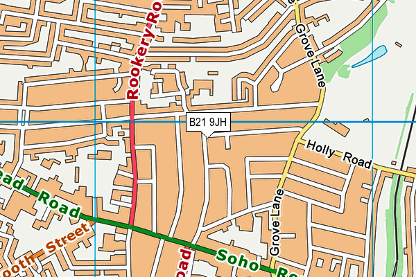 B21 9JH map - OS VectorMap District (Ordnance Survey)